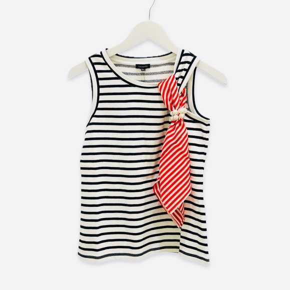 NWT SILKLETTE ‘Bonjour’ Red/White Stripes 100% Fine Silk Kerchief Scarf - Picture 2 of 9